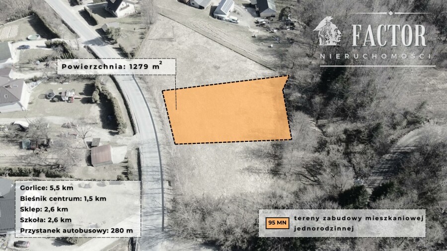 gorlicki, Łużna, Bieśnik, Działka na sprzedaż