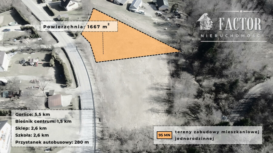 gorlicki, Łużna, Bieśnik, Działka na sprzedaż