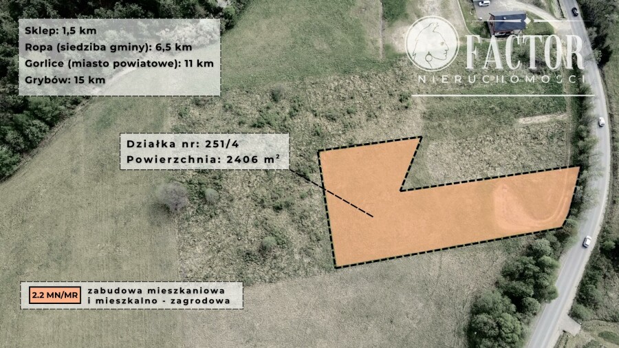 gorlicki, Ropa, Łosie, Działka na sprzedaż